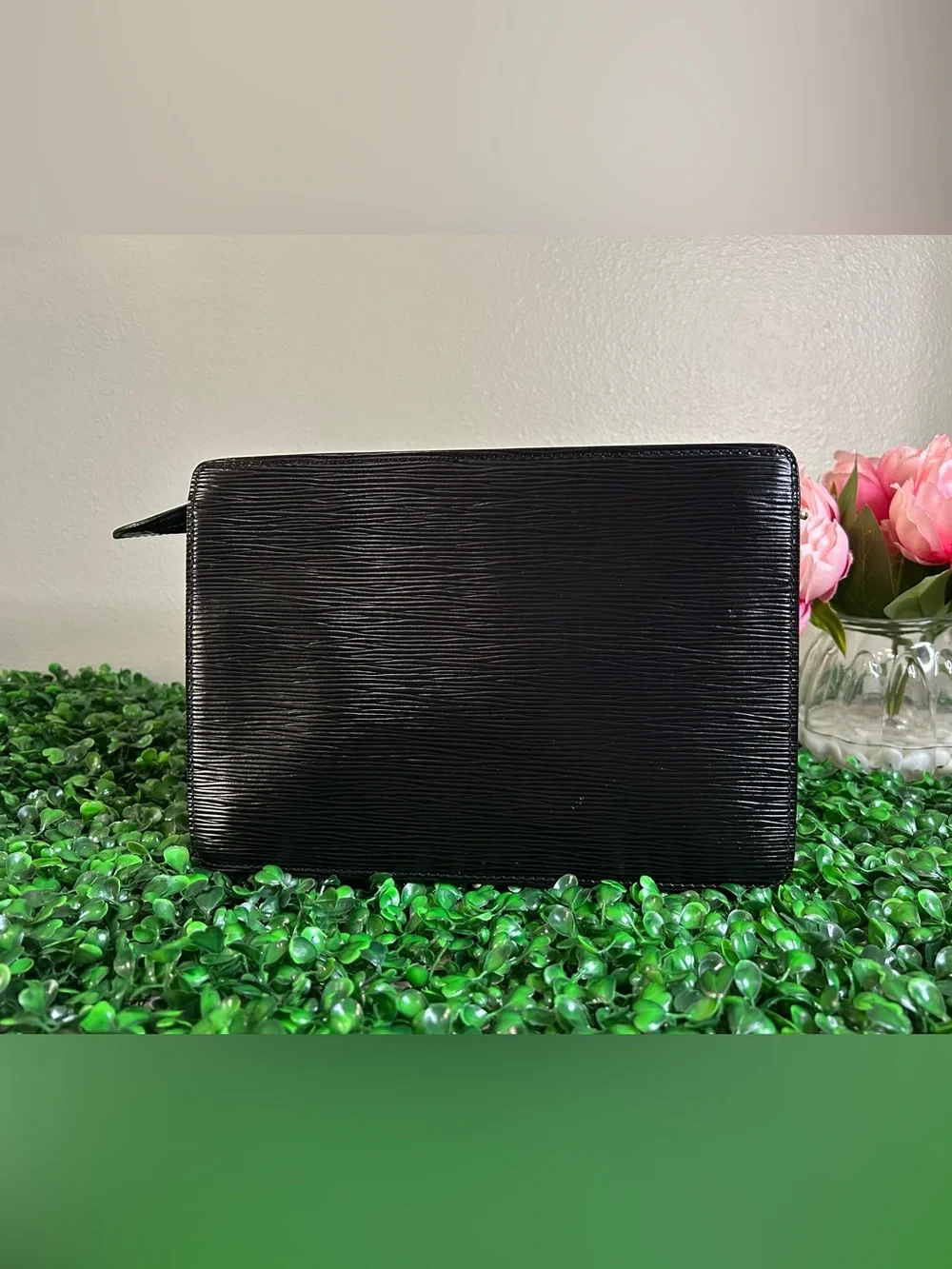 Louis Vuitton Black Epi Pochette Homme Clutch Portfolio Bag LV